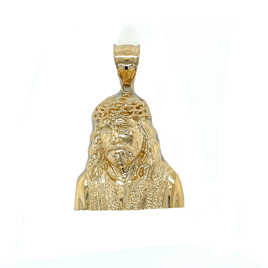 Colgante de Jesús 3D de oro de 14 quilates