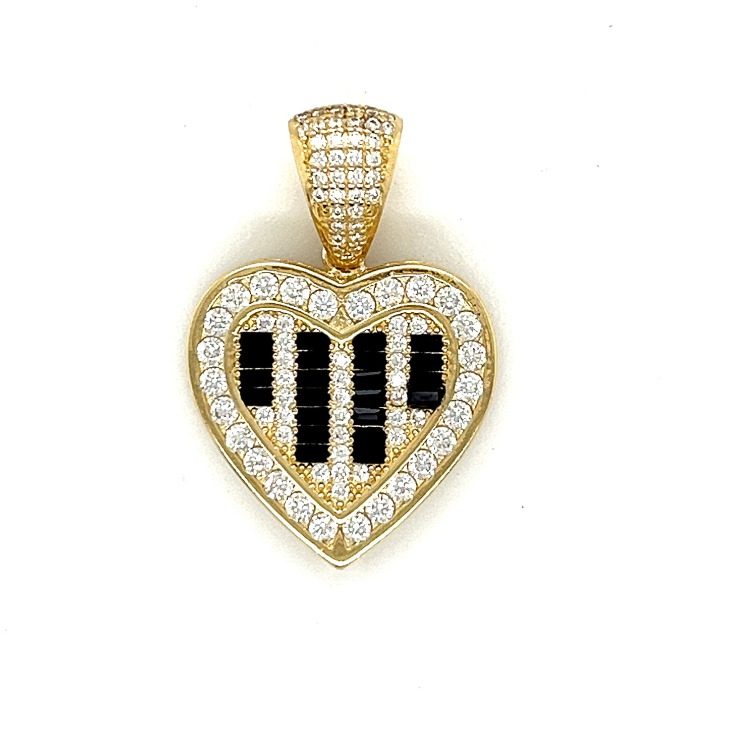 Colgantes de corazón de oro de 14 quilates con circonitas de colores