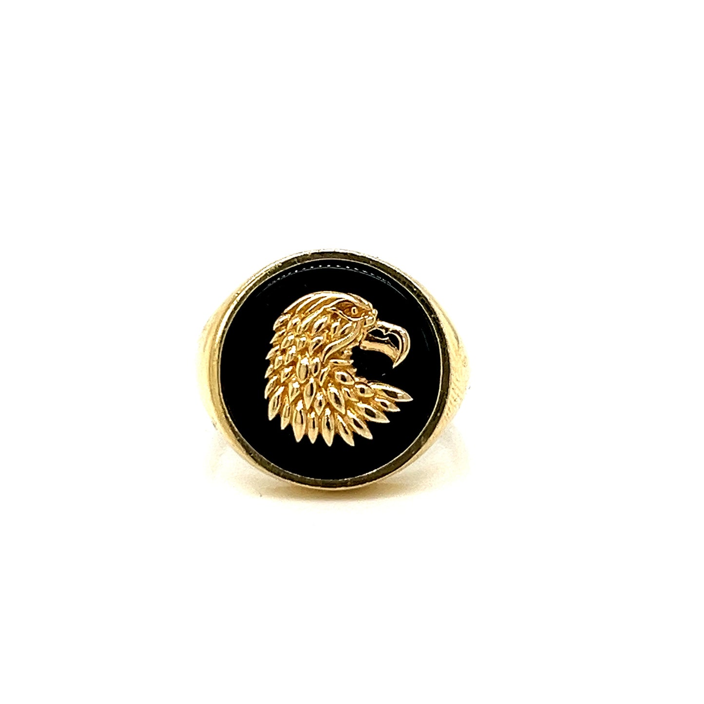 Anillo de águila liso de oro de 14 quilates