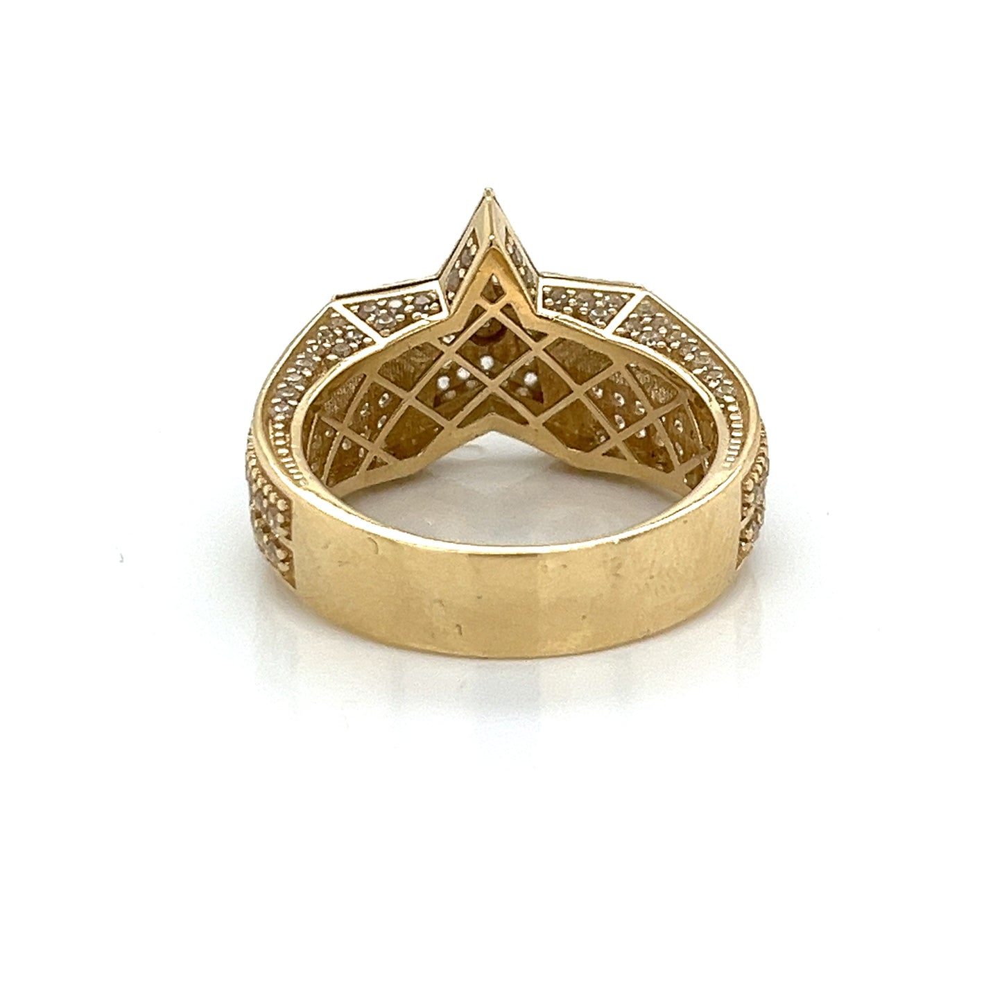 Anillo De Estrella 3D De Oro De 14 Quilates Con Circonita