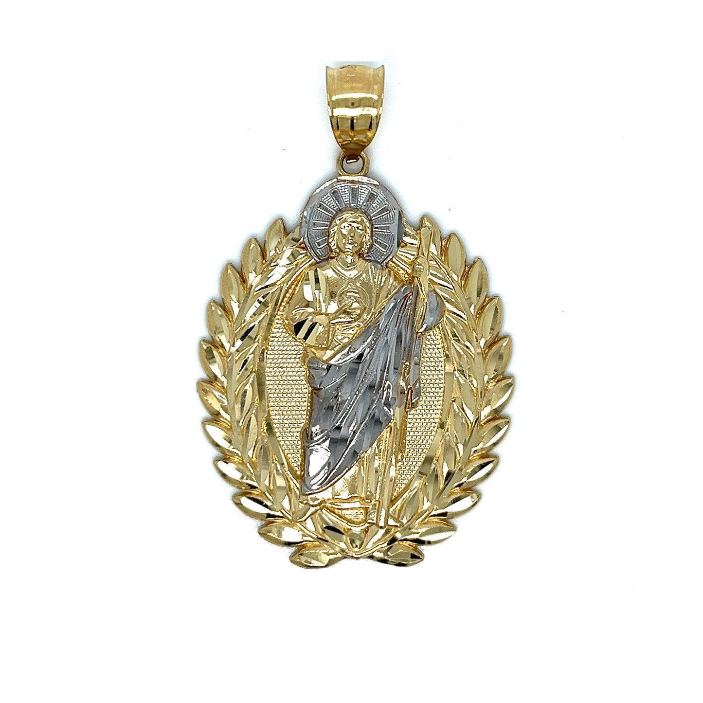 14K Gold 2" Beautiful San Judas Pendant