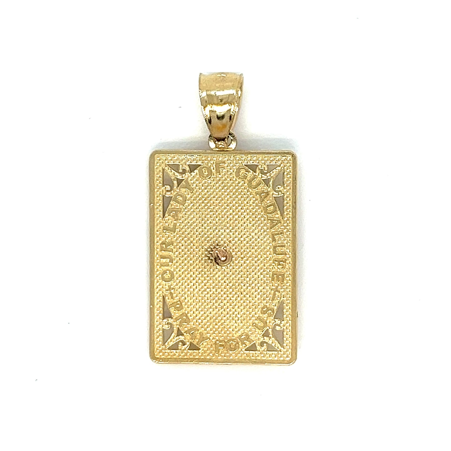 14K Gold Two Tone Virgin Mary Pendant
