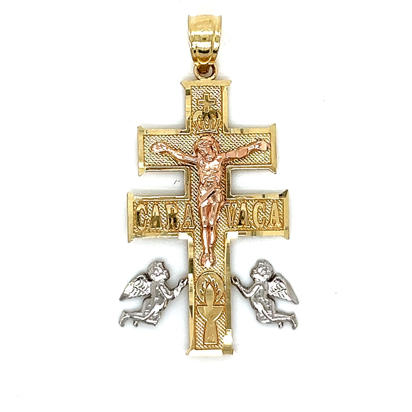 14K Gold Two Tone Caravaca Pendant