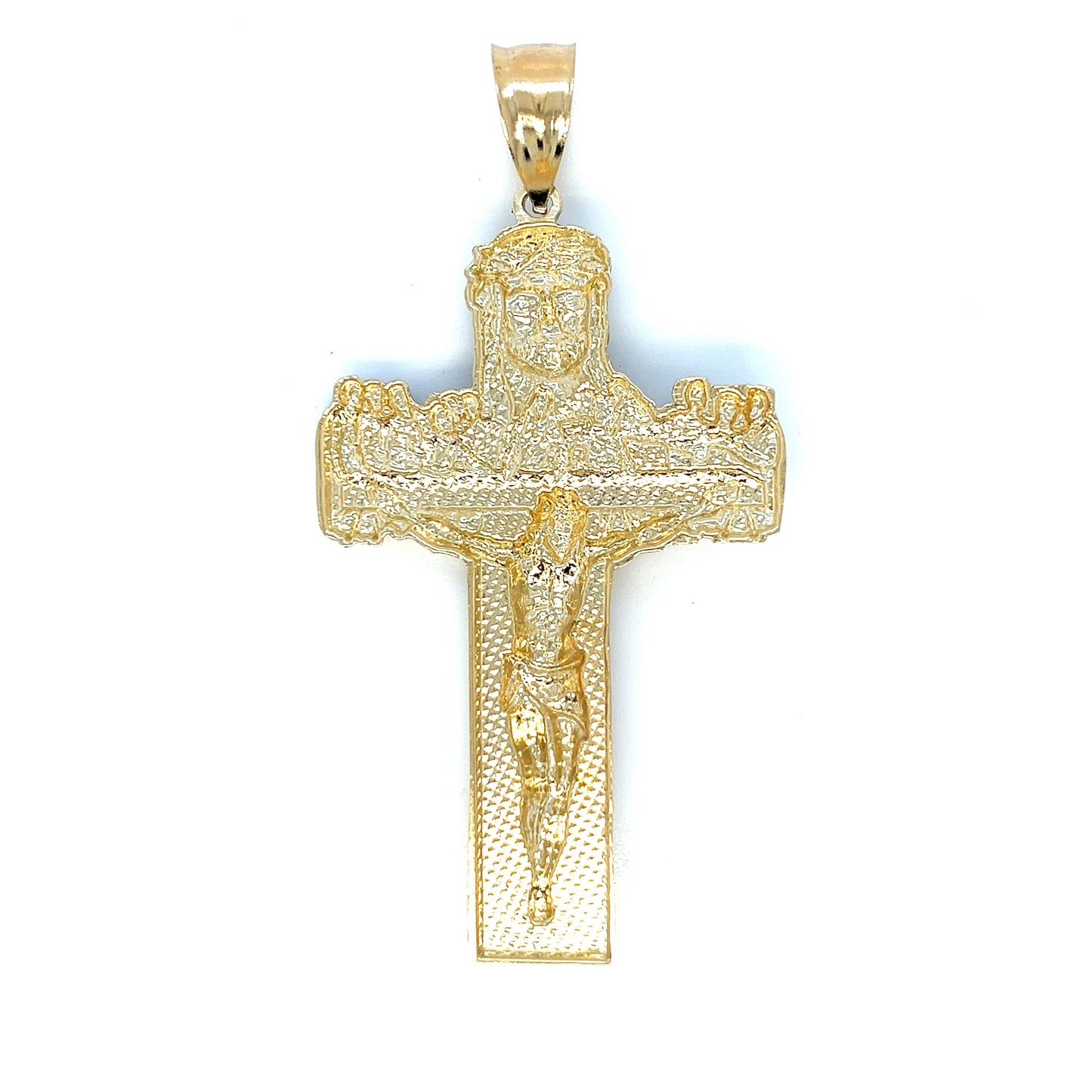 14K Gold Two Tone Jesus Cross Pendant