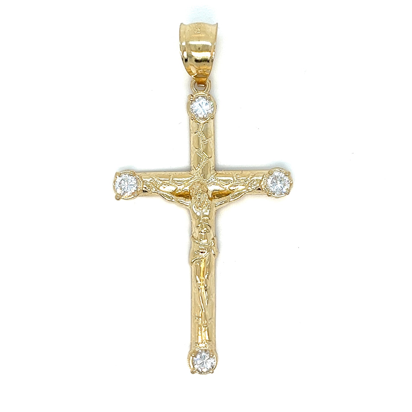 Cruz Elegante De Oro De 14 Quilates Con CZ