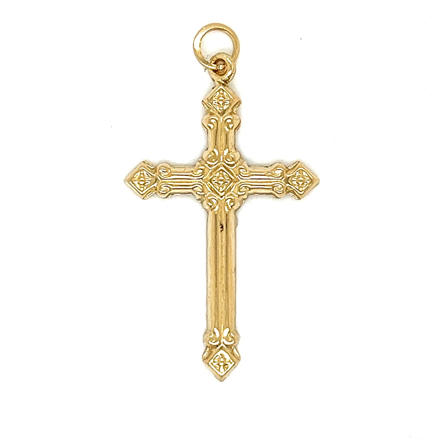 14K Gold Plain Cross Pendant