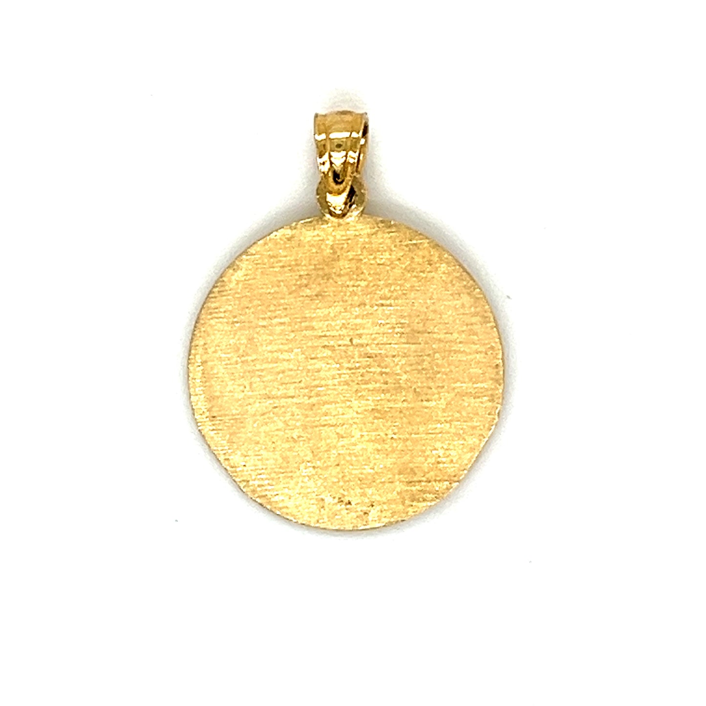 14K Gold Round Virgen De Guadalupe Pendant