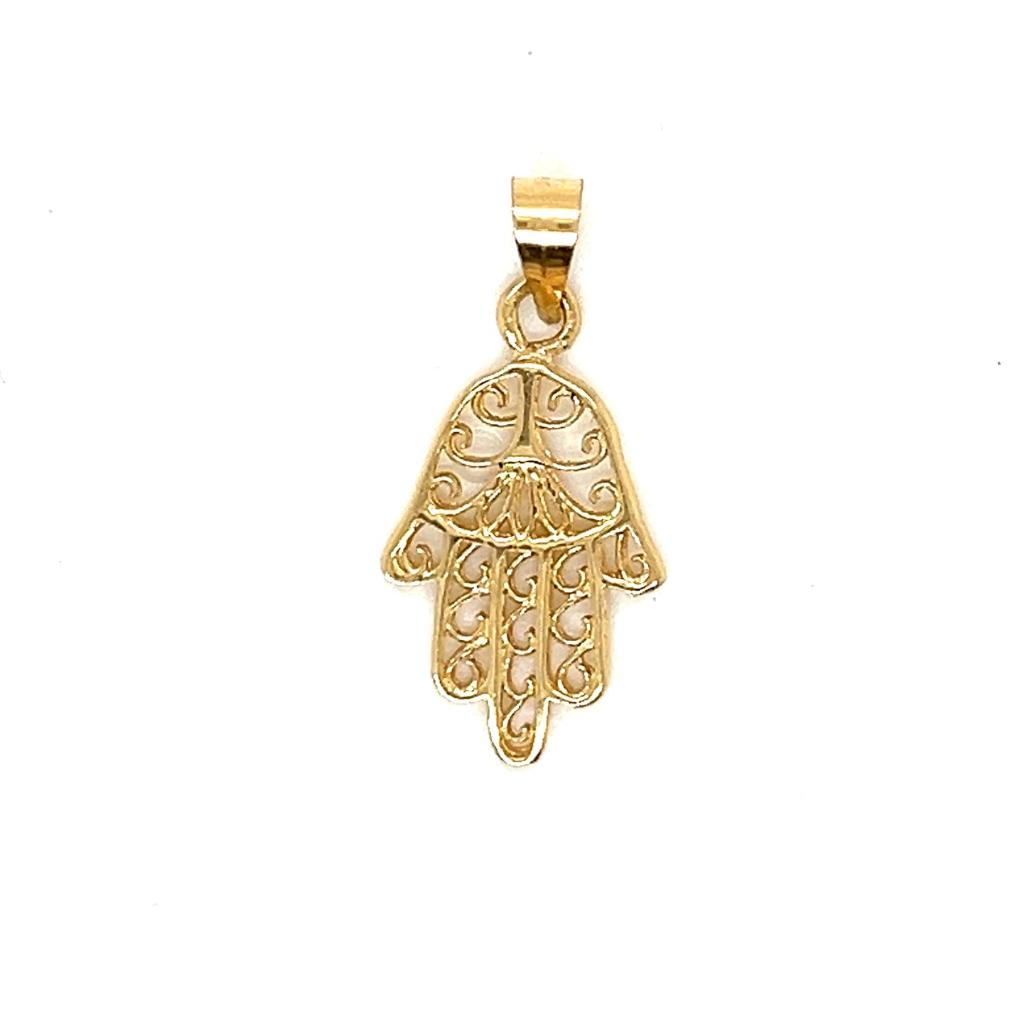 14K Gold Elegant Hamsa Pendant