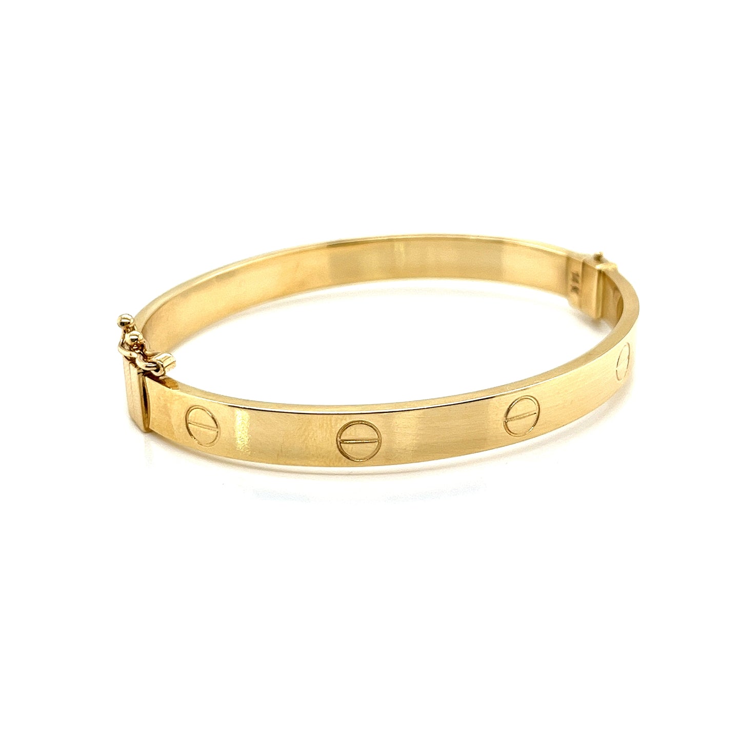 Brazalete Tornillos Oro 14K 4MM