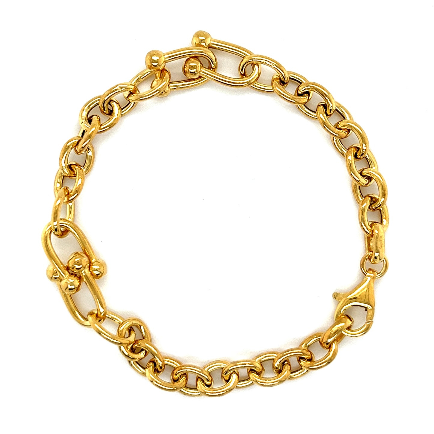 Pulsera de eslabones chapada en oro de 14 quilates
