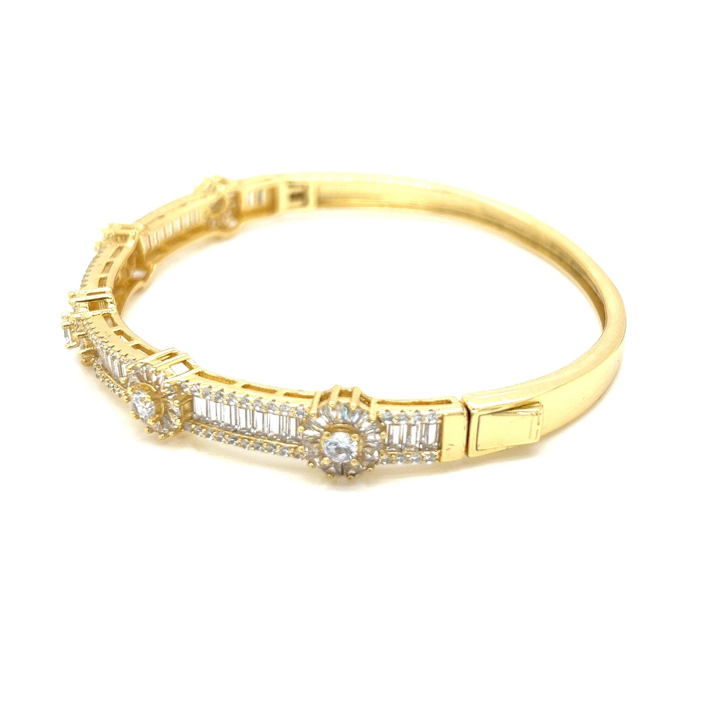 Silver 925 Flower Baguette Bangle