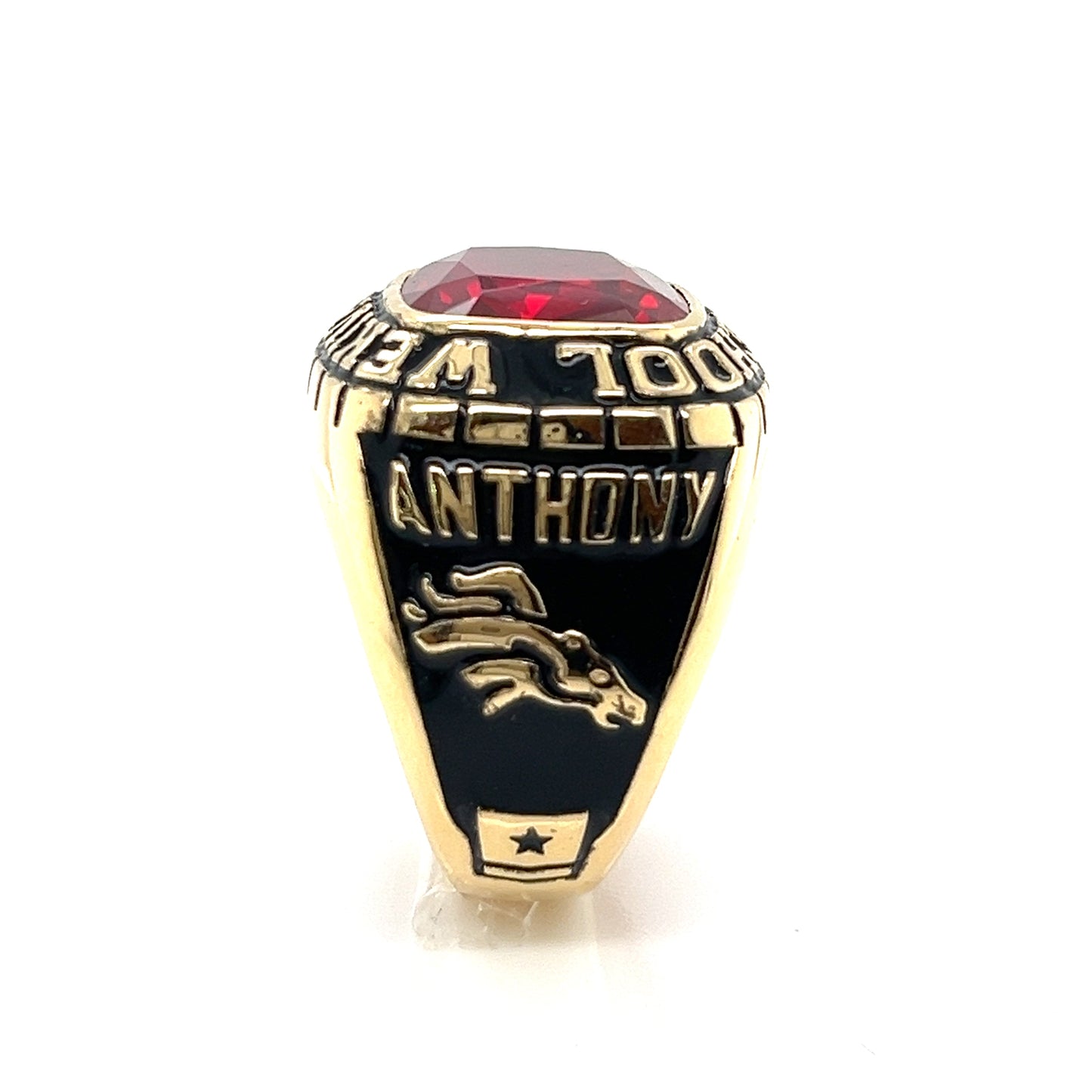 Anillo de graduación de oro de 14 quilates