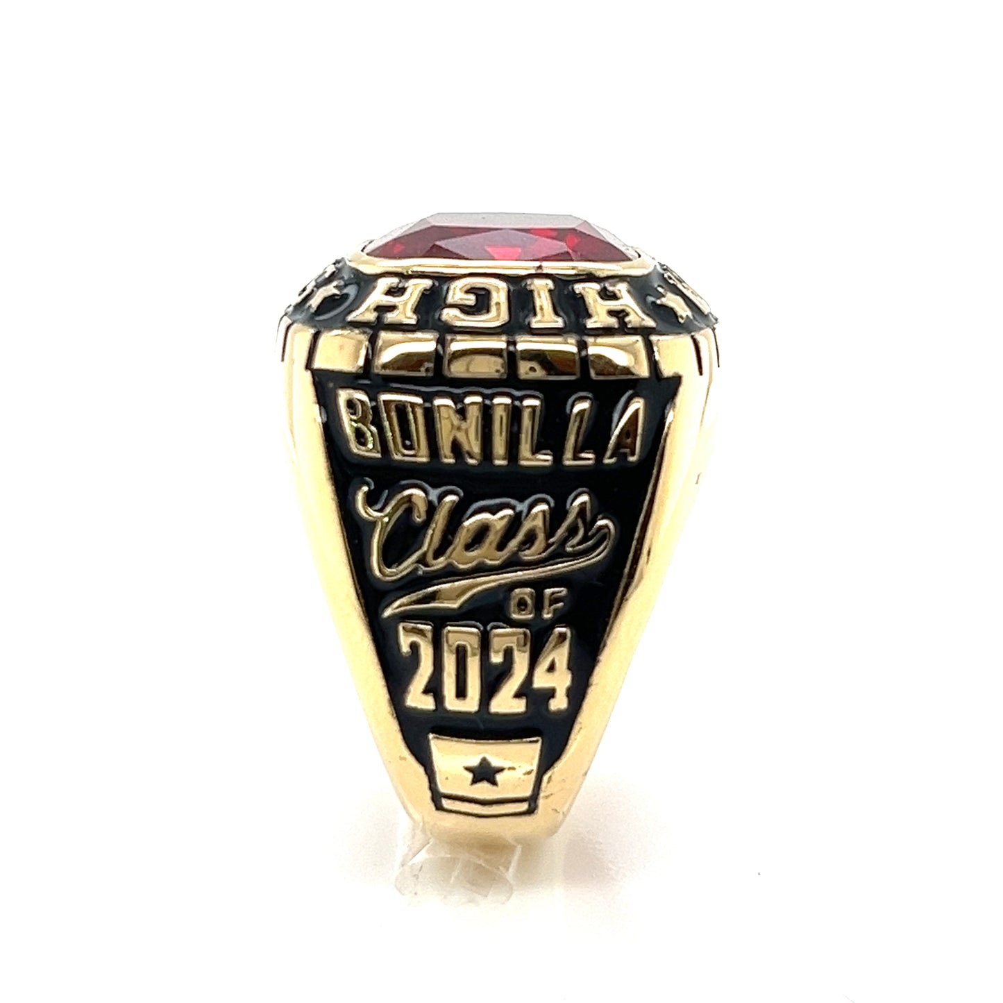 Anillo de graduación de oro de 14 quilates