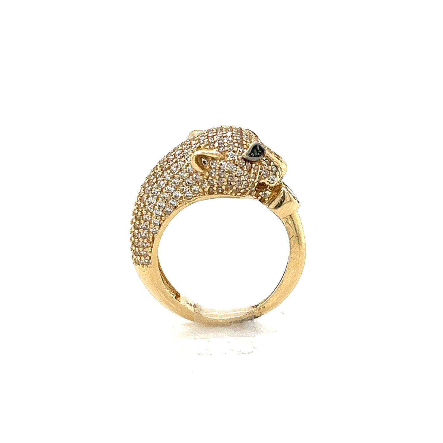 Anillo de leopardo de oro de 14 quilates