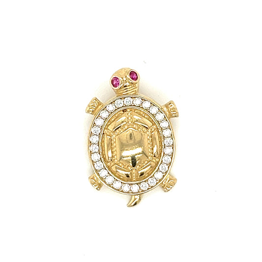 Colgante de tortuga de oro de 14 quilates