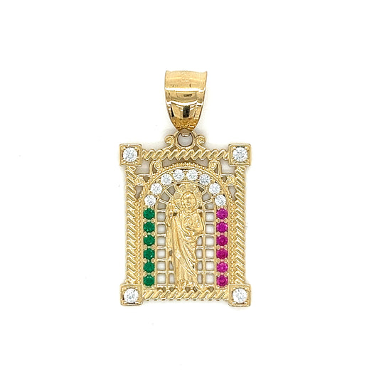 Colgante Religioso San Judas de Oro de 14K