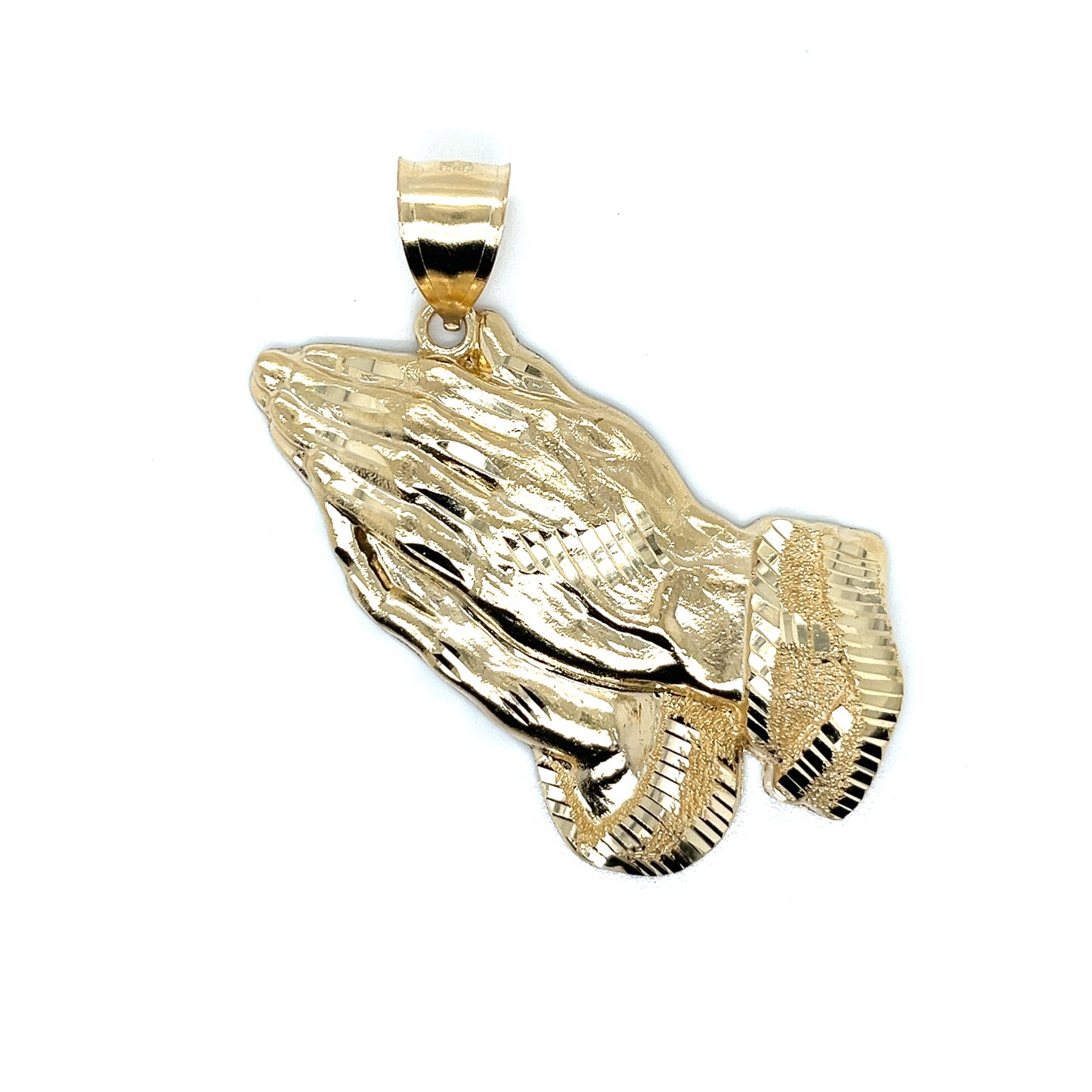 14K Gold Praying Hands Pendant