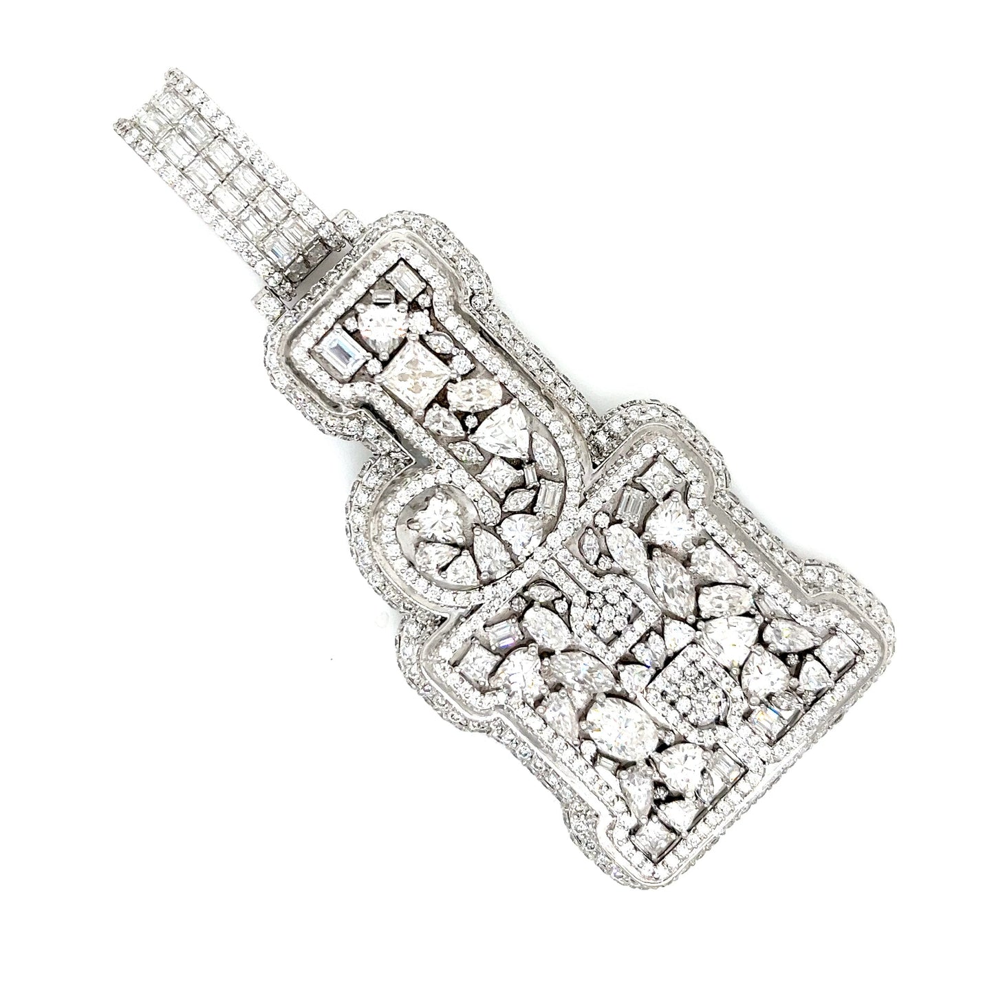 Clustered Personalized Lab-Created Moissanite 'JH' Hip Hop Pendant