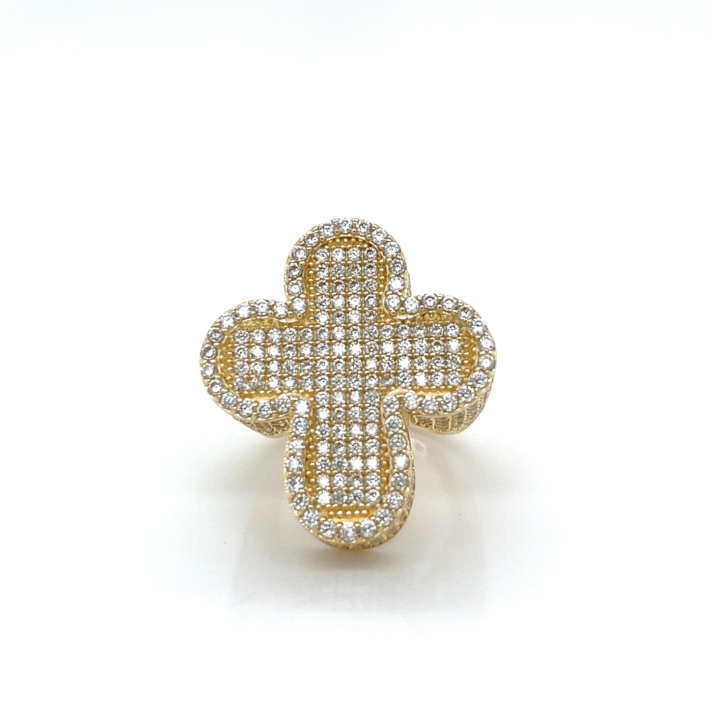 Anillo Cruz De Oro De 14 Quilates Con CZ