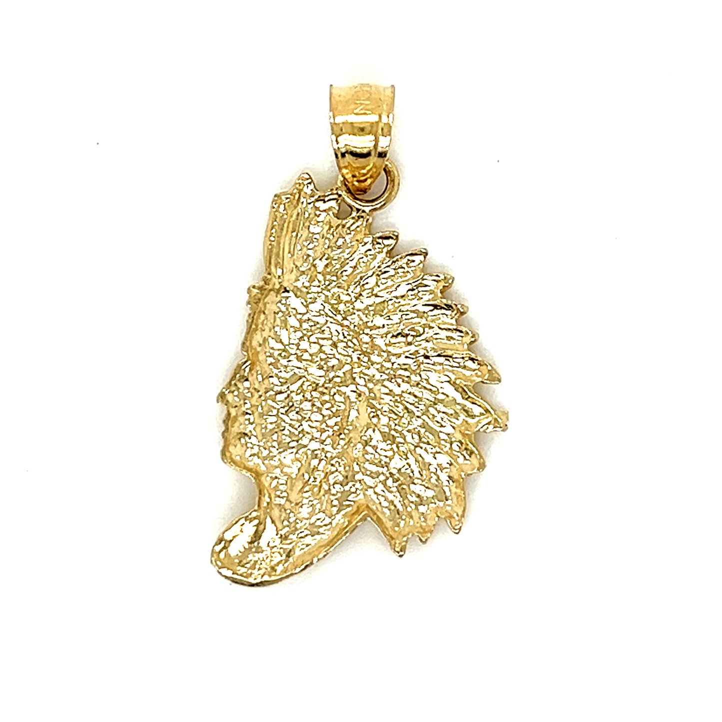 Colgante con cara de apache liso en oro de 14 quilates