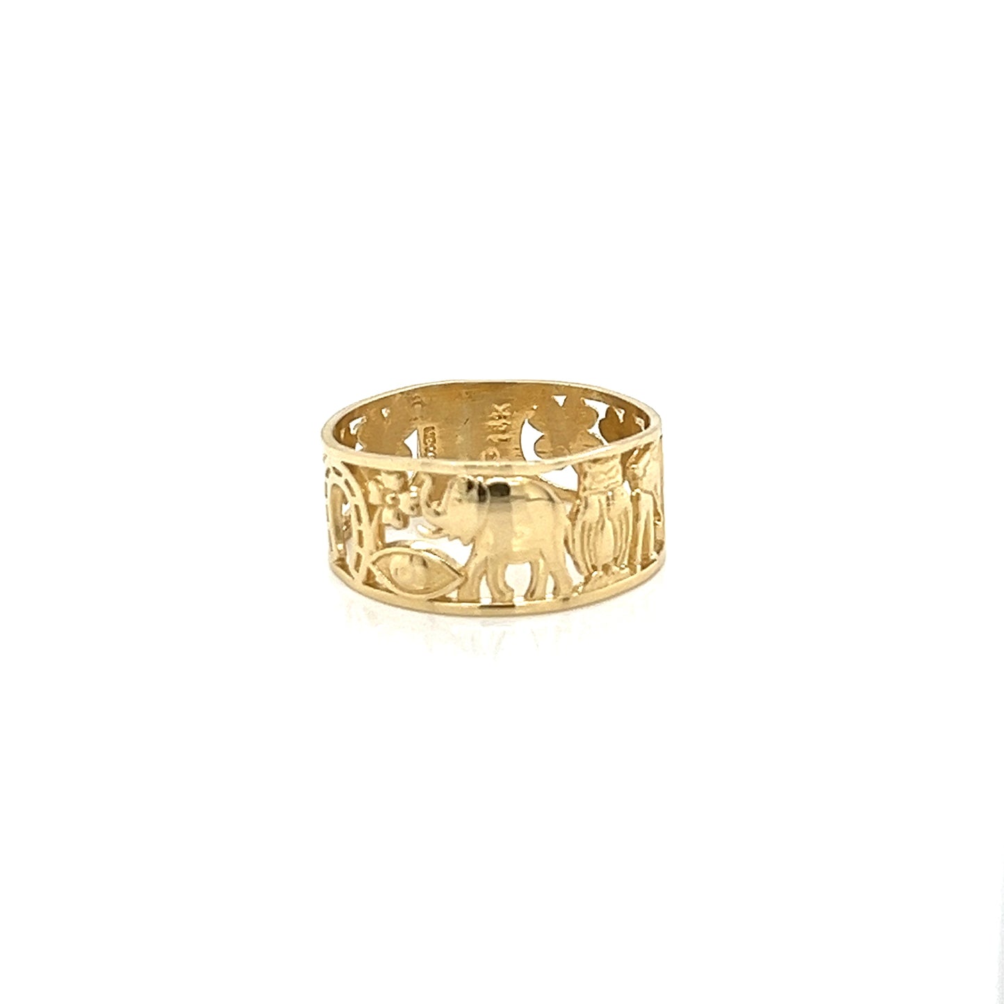 Anillo "LUCKY" liso de oro de 14 quilates