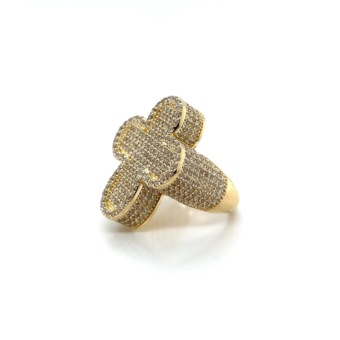 Anillo Cruz De Oro De 14 Quilates Con CZ