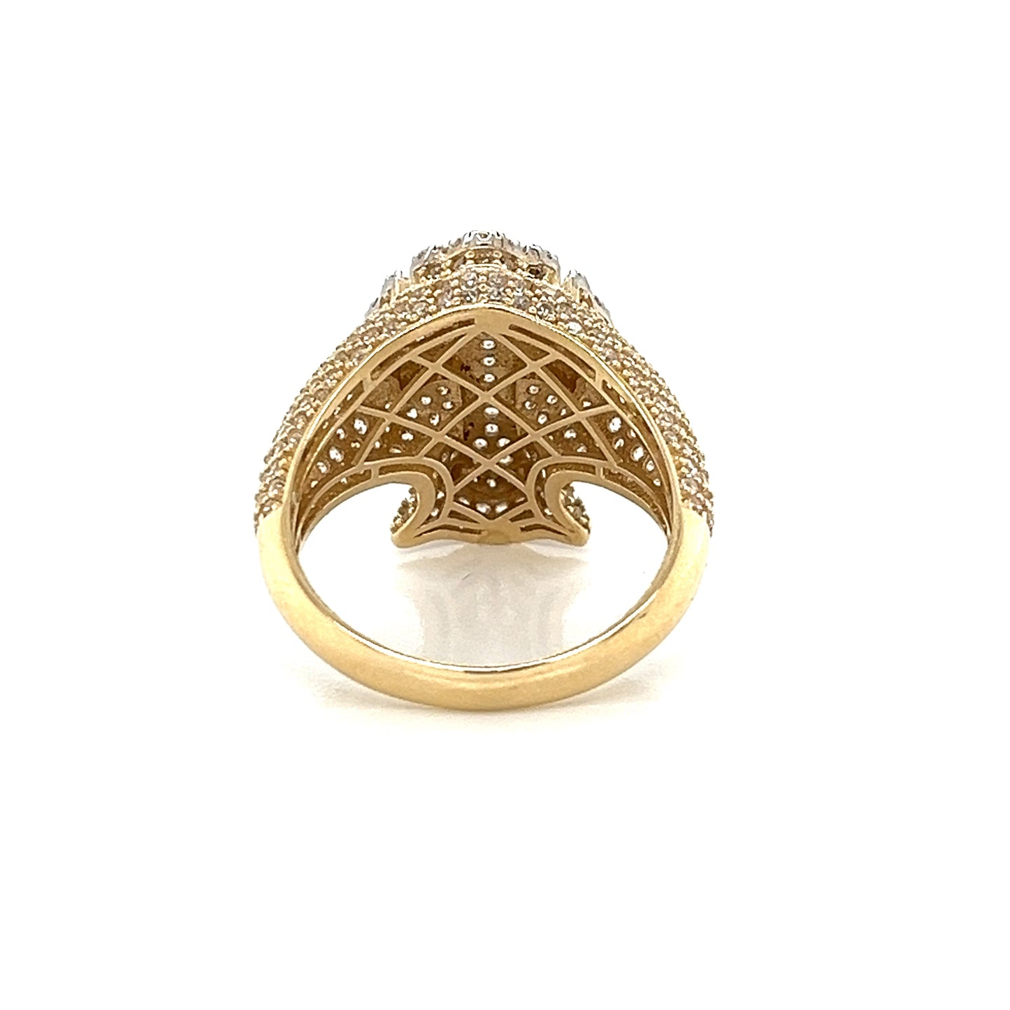 Anillo De Cruz 3D De Oro De 14 Quilates Con Circonita