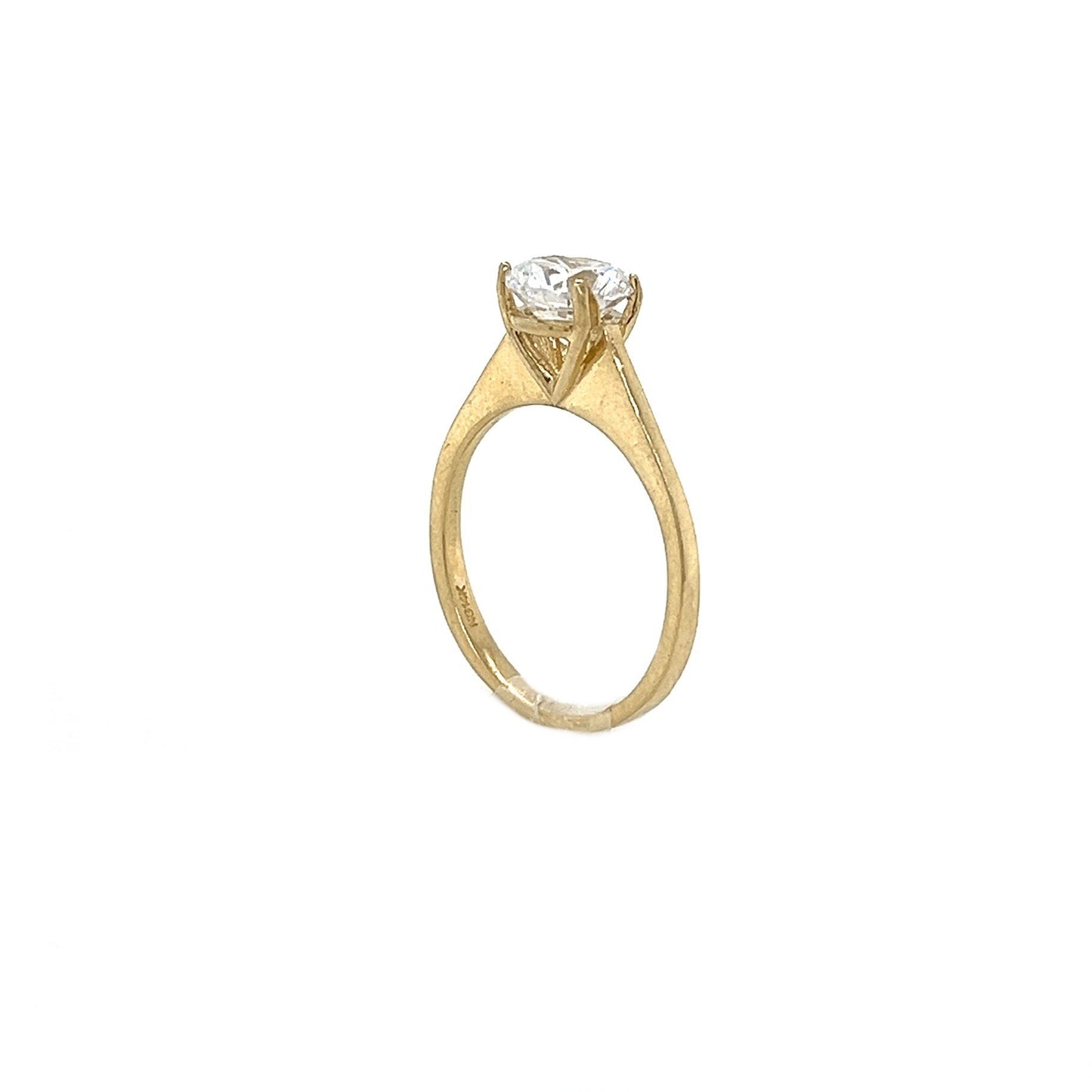 14K Gold Solitaire CZ Ring