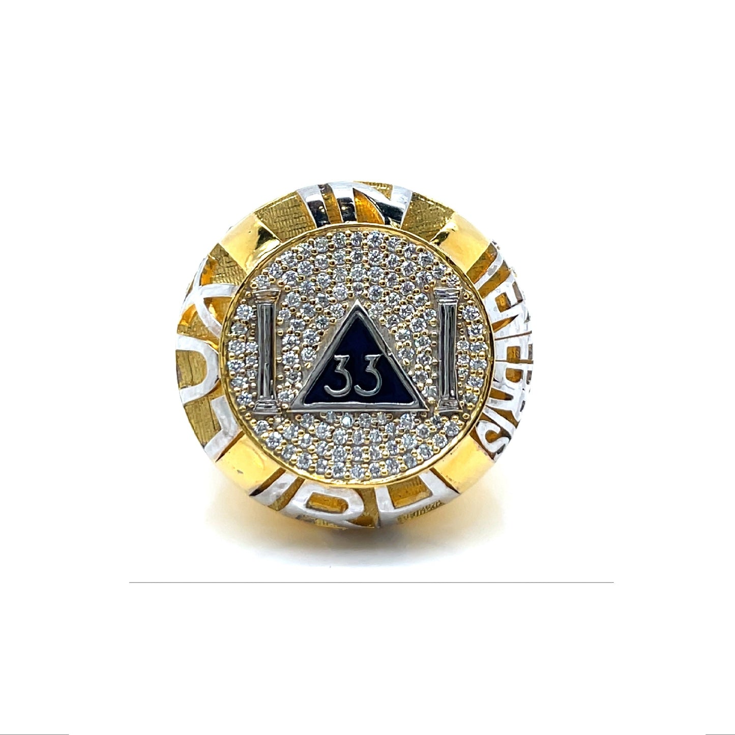 Masonic Pyramid Ring – Custom 925 Silver & Lab Created Moissanite