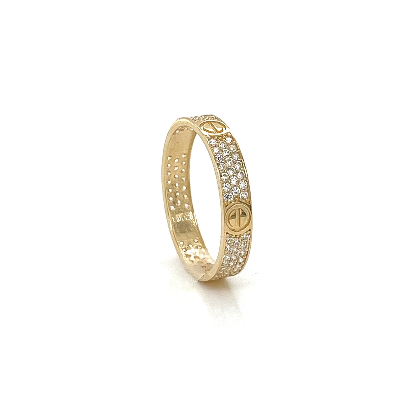 14K Gold Screw Ring W/ CZ
