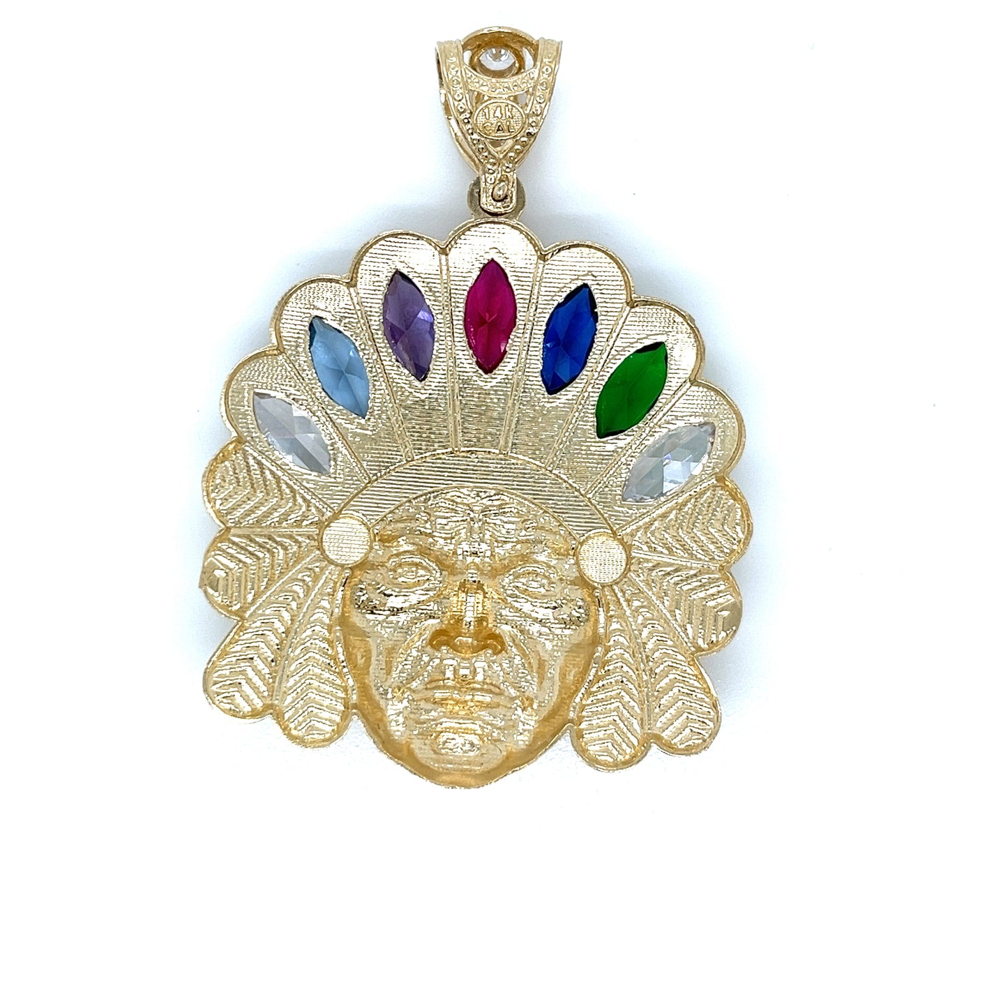 Colgante Apache de oro de 14 quilates con circonita cúbica