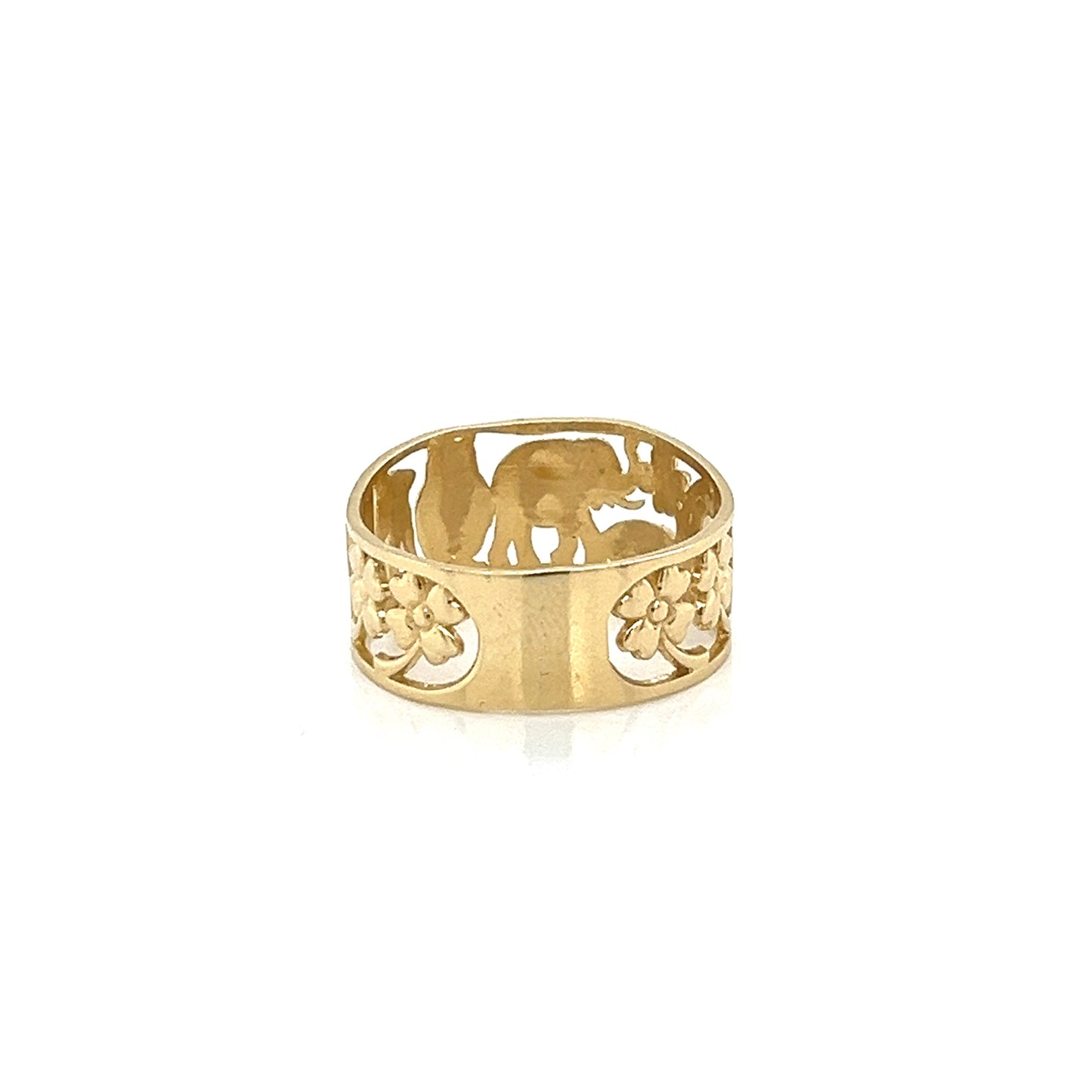 Anillo "LUCKY" liso de oro de 14 quilates