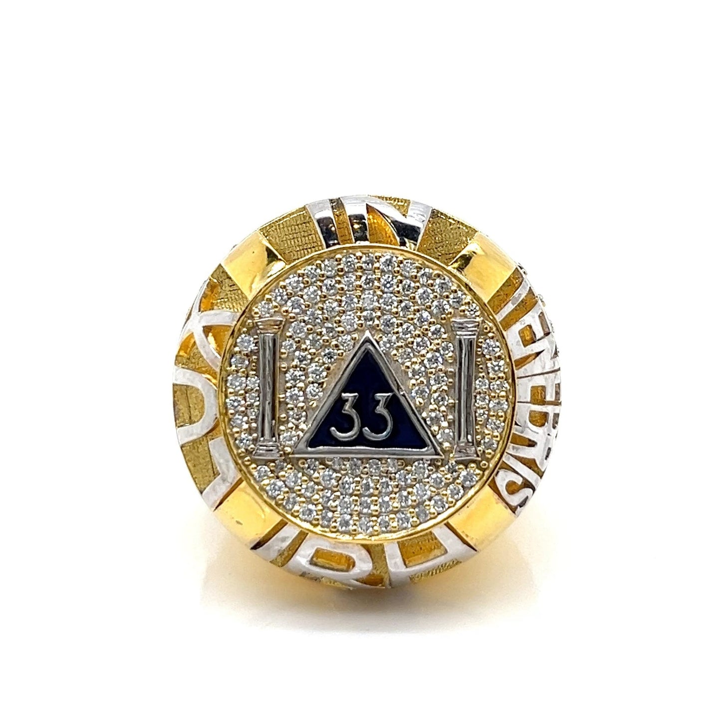 Masonic Pyramid Ring – Custom 925 Silver & Lab Created Moissanite