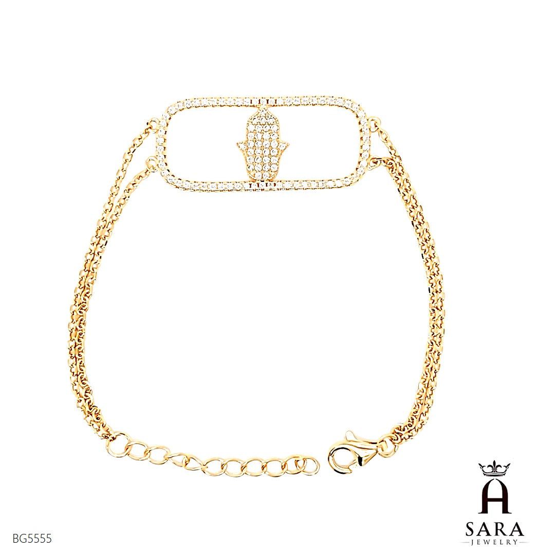 Pulsera Hamsa con acabado en oro de 14 quilates BG5555