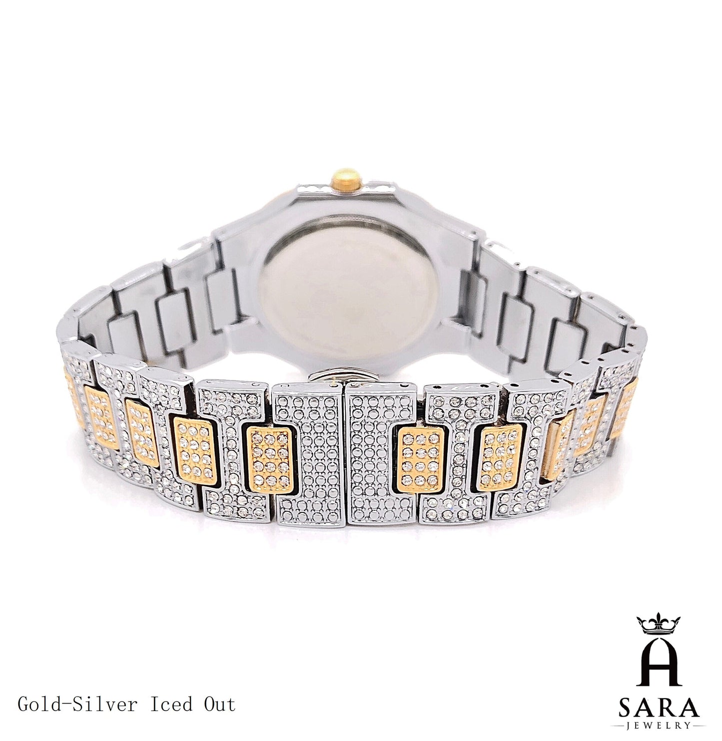 Classic Patek Design Full Diamond Mosiac High-end 18K Gold Plated / Silver Rhodium Plated Never Fade Silver Hubal Watch