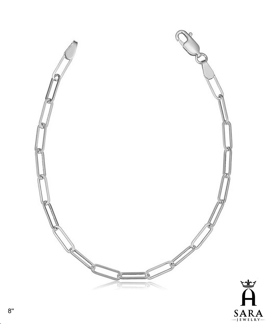 Pulsera con clip brillante de 7 mm de ancho