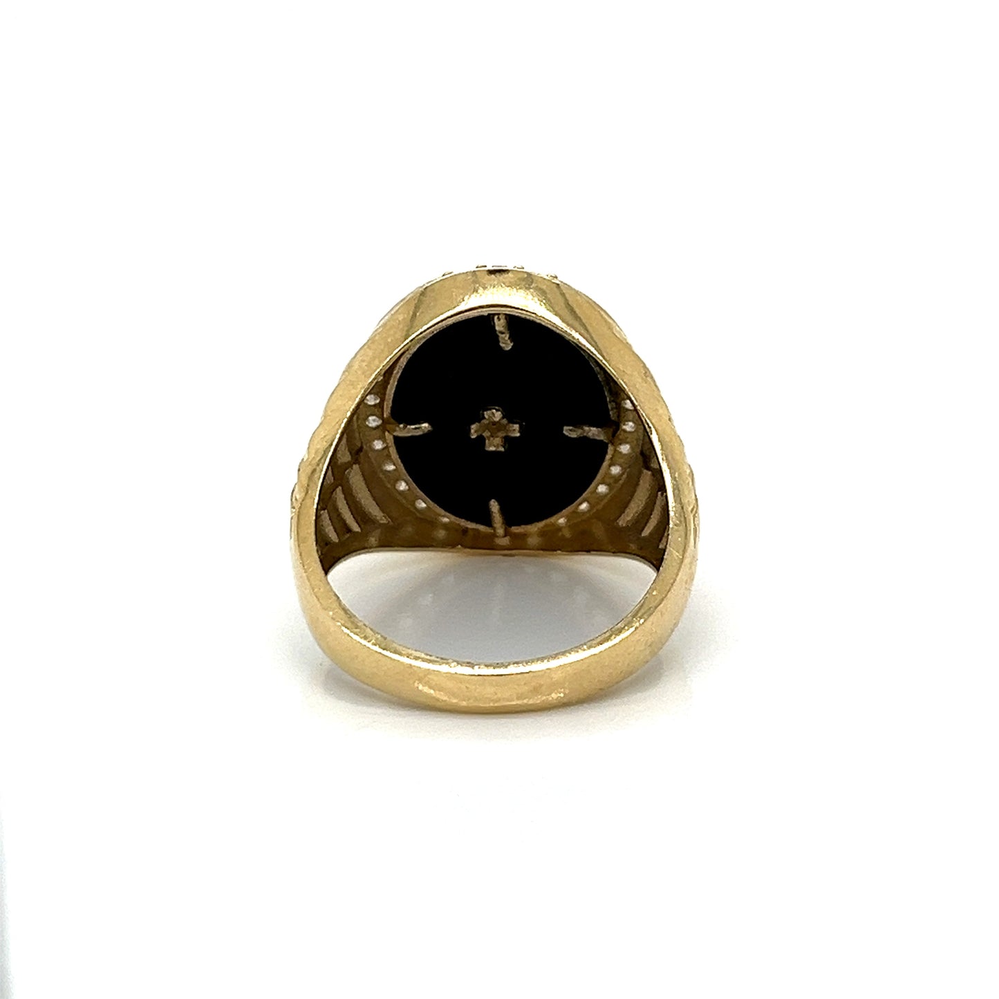 14K Gold Oval St. Judas Ring W/ CZ