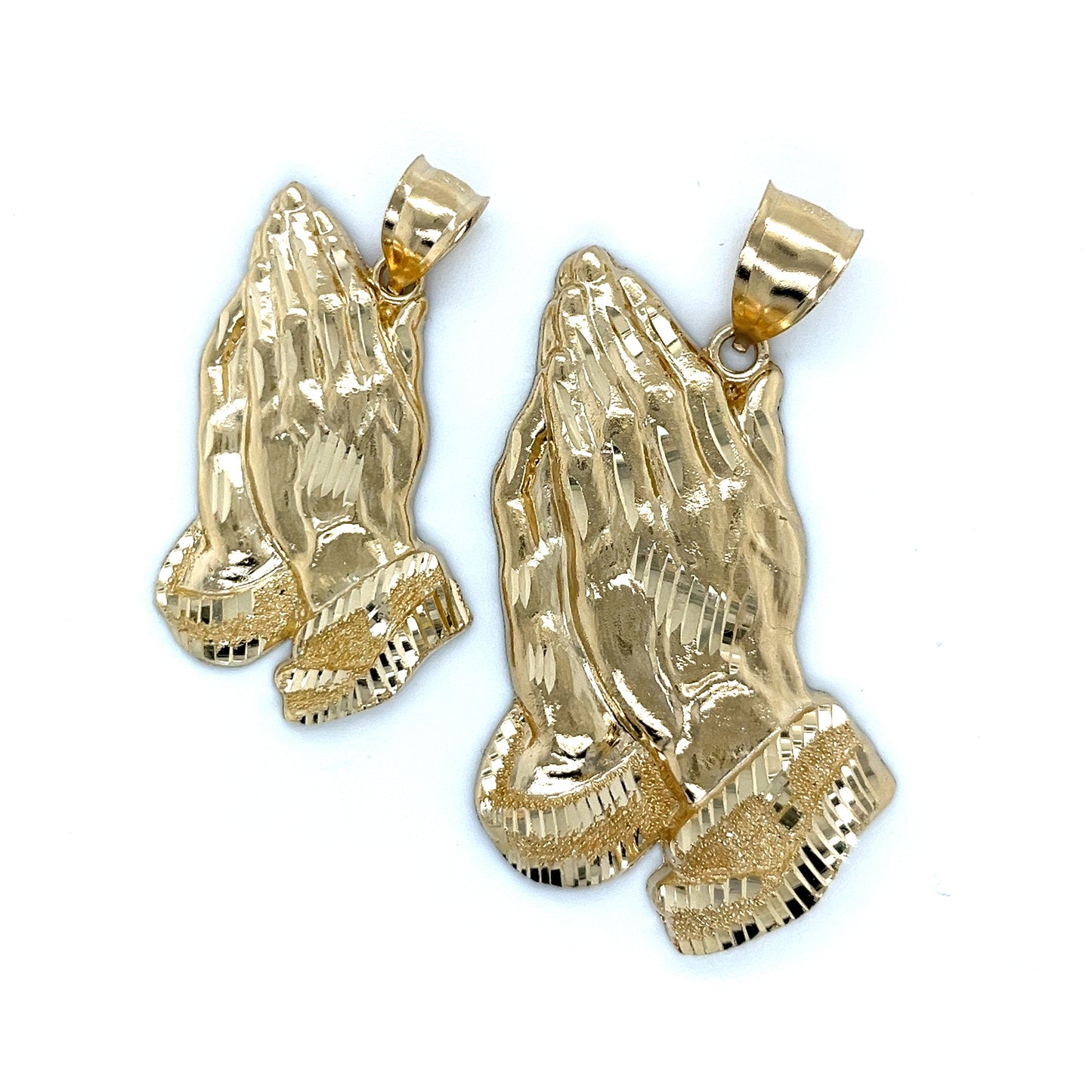 14K Gold Praying Hands Pendant