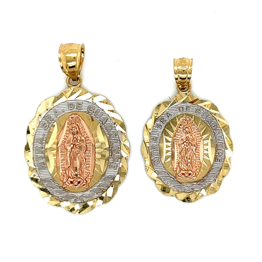 Colgante Virgen De Guadalupe De Dos Tonos De Oro De 14 Quilates