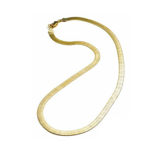 Collar de cadena de espiga chapado en oro de 14 quilates
