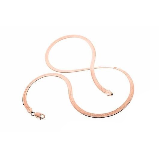 Collar de cadena de espiga de plata de ley 925 chapada en rodio chapado en oro rosa de 14 quilates