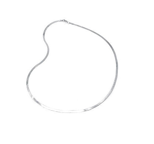 14K Rose-Gold Plated 925 Sterling Silver Rhodium Plated Herringbone Chain Necklace