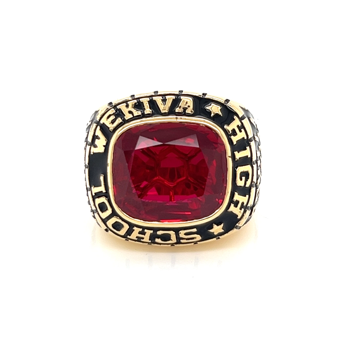 Anillo de graduación de oro de 14 quilates