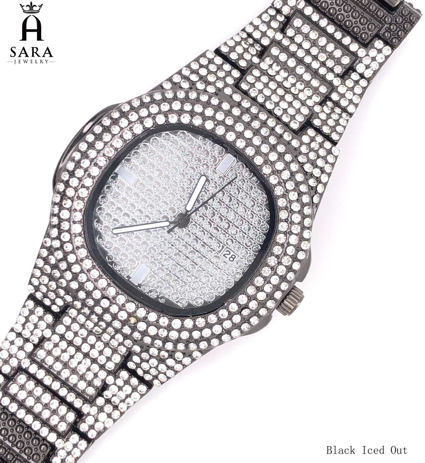 Classic Patek Design Full Diamond Mosiac High-end 18K Gold Plated / Silver Rhodium Plated Never Fade