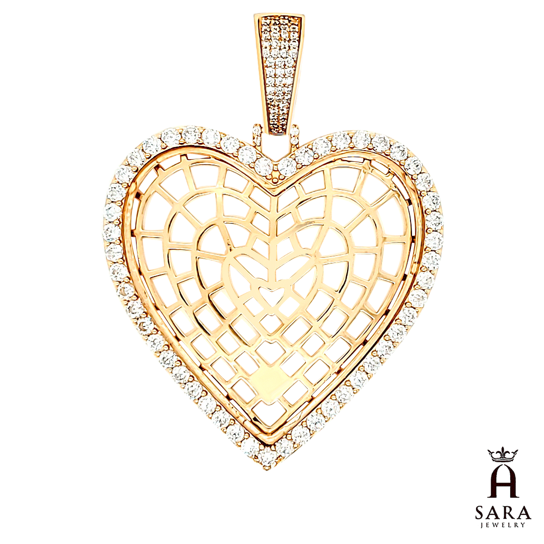 Colgante de 2.0 x 2.0 in con cubierta de cristal con imagen de corazón de plata blanca