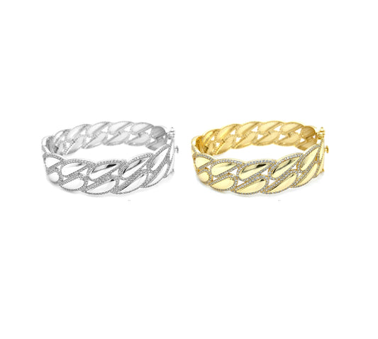 Brazalete elegante de plata 925 con circonitas