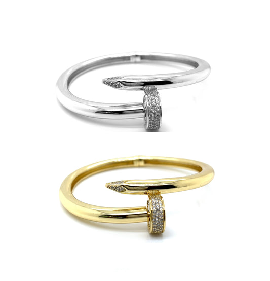Brazalete brillo de uñas de plata 925