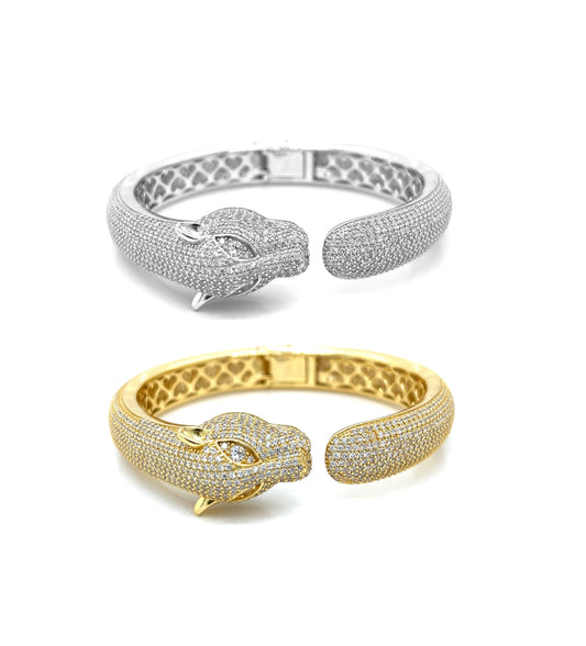 Brazalete Leopardo Plata 925