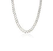 NG563 Cadena helada de plata de ley 925 chapada en oro de 14 quilates de 24"