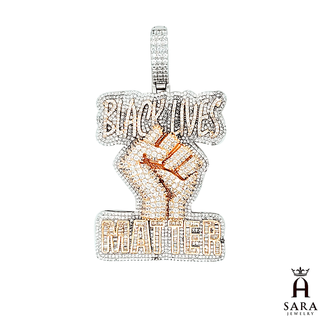 Block Black Lives Matter BLM 2x1.5" 3D Pendant